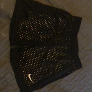 Girls nike black and white shorts size small